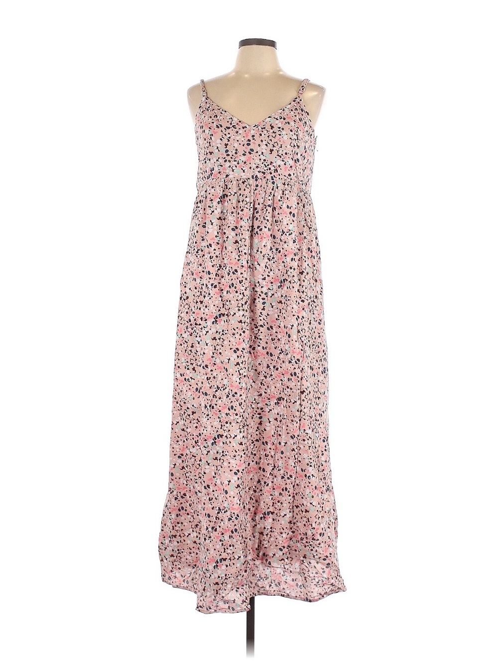 Caslon Pink Speckled V-Neck Maxi Dress